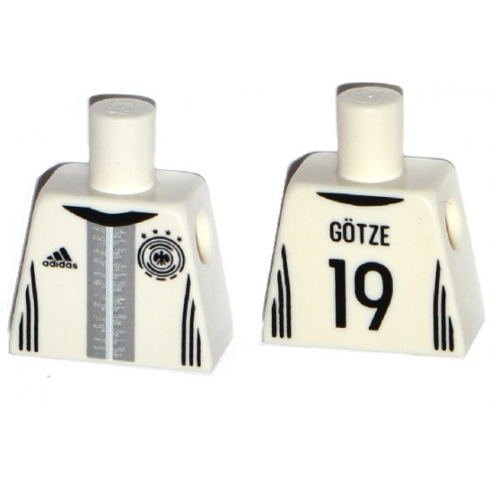Torso Soccer Shirt with adidas Logo, 4 Stars and Eagle Front, 'GÖTZE 19' Back Pattern