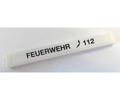 Tile 1 x 8 with 'FEUERWEHR 112' Pattern (Sticker) - Set 8289