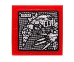 Tile 2 x 2 with Chima Mech with Drill and Claw Pattern (Sticker) - Set 70225
