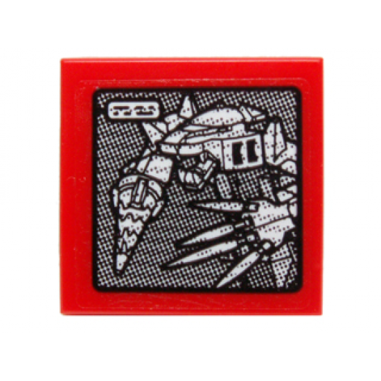 Tile 2 x 2 with Chima Mech with Drill and Claw Pattern (Sticker) - Set 70225