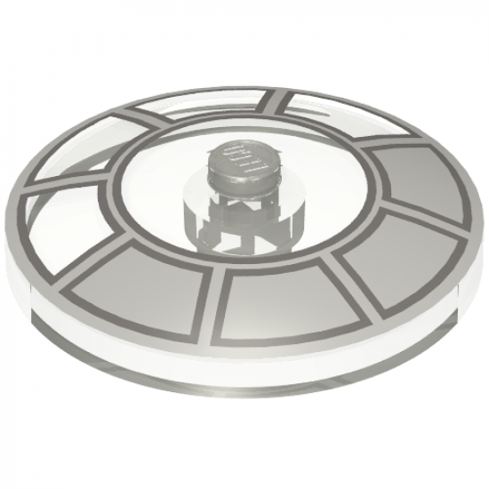 Dish 4 x 4 Inverted (Radar) with Solid Stud with Radial Millennium Falcon Cockpit Pattern 1