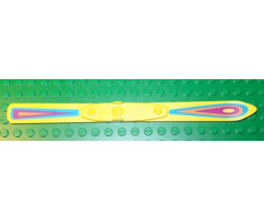 Scala Utensil Ski 19 x 2 with Multi-Colored Triangular and Oval Shapes Pattern (Sticker) - Set 3148