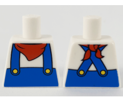 Torso Shirt, Red Handkerchief, Blue Overalls and Yellow Buttons Pattern