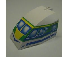 Windscreen 8 x 6 x 4 Canopy with Hinge and Airliner Cockpit Blue/Green Pattern