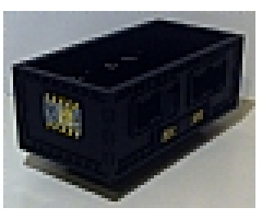 Vehicle Forklift Load Bin with 'C2D' on Both Ends and Black and Yellow Danger Stripes on Side Pattern (Stickers) - Sets 8482 / 8483