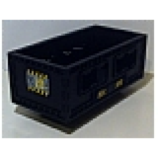 Vehicle Forklift Load Bin with 'C2D' on Both Ends and Black and Yellow Danger Stripes on Side Pattern (Stickers) - Sets 8482 / 8483