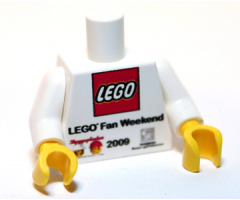 Torso LEGO Fan Weekend 2009 Pattern / White Arms / Yellow Hands