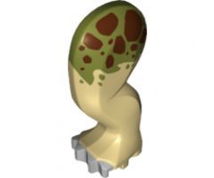 Animal, Body Part Dinosaur Leg Large (Rear) Triceratops with Pin, Light Bluish Gray Claws and Olive Green and Dark Brown Pattern - Left