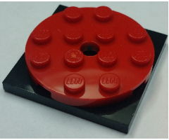 Turntable 4 x 4 x 2/3 Top with Black Square Base, Free-Spinning (60474 / 61485)