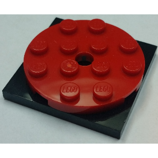 Turntable 4 x 4 x 2/3 Top with Black Square Base, Free-Spinning (60474 / 61485)