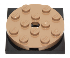 Turntable 4 x 4 x 2/3 Top with Black Square Base, Free-Spinning (60474 / 61485)