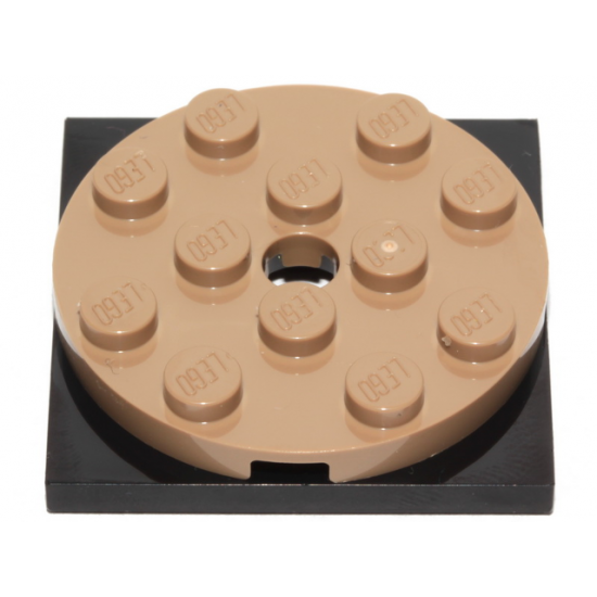 Turntable 4 x 4 x 2/3 Top with Black Square Base, Free-Spinning (60474 / 61485)