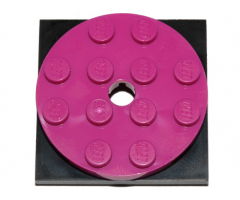 Turntable 4 x 4 x 2/3 Top with Black Square Base, Free-Spinning (60474 / 61485)
