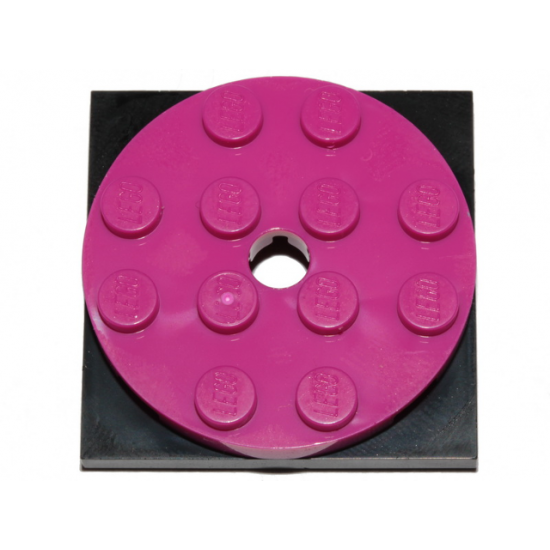 Turntable 4 x 4 x 2/3 Top with Black Square Base, Free-Spinning (60474 / 61485)