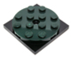 Turntable 4 x 4 x 2/3 Top with Black Square Base, Free-Spinning (60474 / 61485)