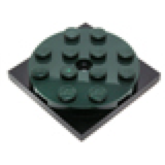 Turntable 4 x 4 x 2/3 Top with Black Square Base, Free-Spinning (60474 / 61485)