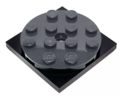 Turntable 4 x 4 x 2/3 Top with Black Square Base, Free-Spinning (60474 / 61485)