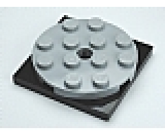 Turntable 4 x 4 x 2/3 Top with Black Square Base, Free-Spinning (60474 / 61485)