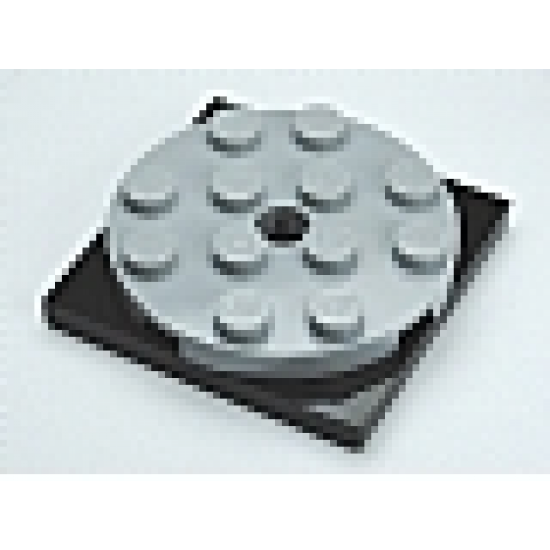 Turntable 4 x 4 x 2/3 Top with Black Square Base, Free-Spinning (60474 / 61485)