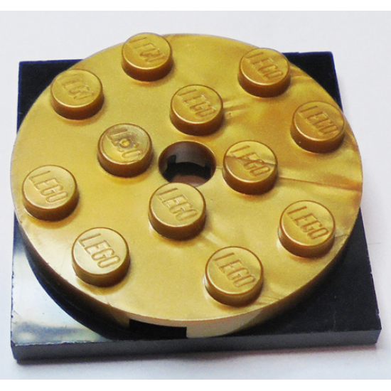 Turntable 4 x 4 x 2/3 Top with Black Square Base, Free-Spinning (60474 / 61485)