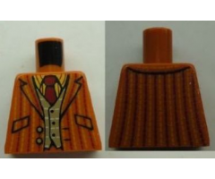 Torso Harry Potter Pinstripe Suit Jacket, Dark Tan Vest and Red Tie Pattern