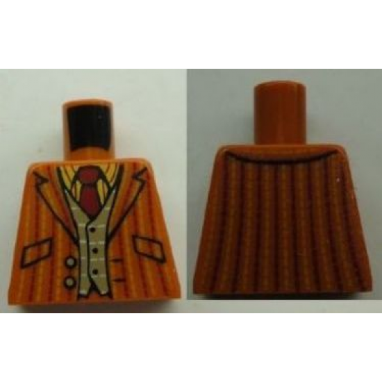 Torso Harry Potter Pinstripe Suit Jacket, Dark Tan Vest and Red Tie Pattern