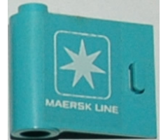 Door 1 x 3 x 2 Left with White 'MAERSK LINE' and Maersk Logo Pattern (Sticker) - Sets 1552-1 / 1651-2