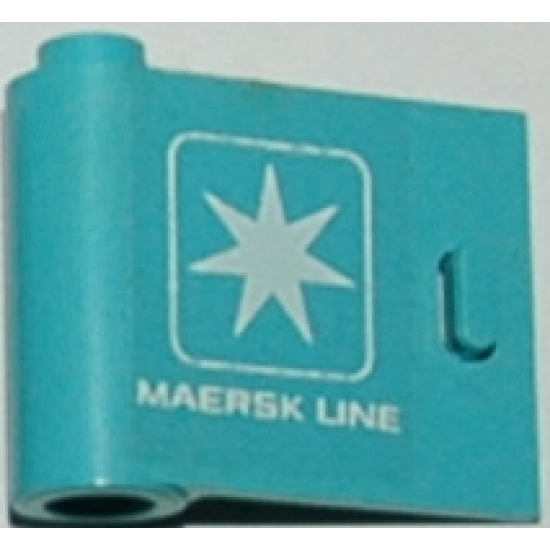 Door 1 x 3 x 2 Left with White 'MAERSK LINE' and Maersk Logo Pattern (Sticker) - Sets 1552-1 / 1651-2
