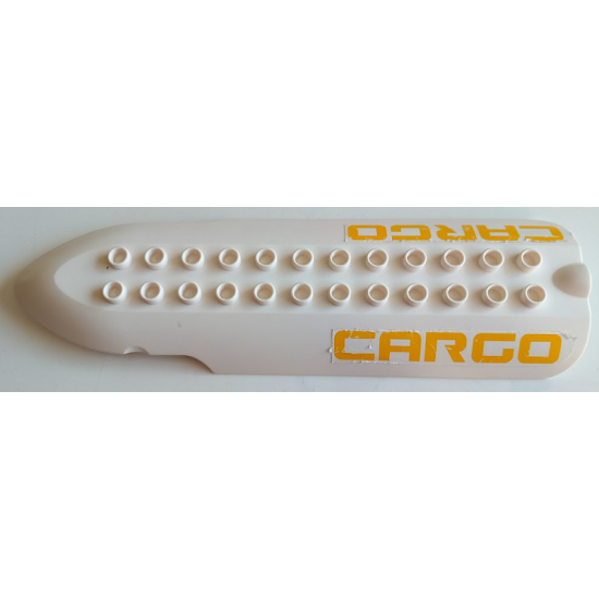 Duplo, Aircraft Airplane Large Cabin Roof 5 x 16 with Yellow 'CARGO' Pattern on Both Sides (Stickers) - Set 7843