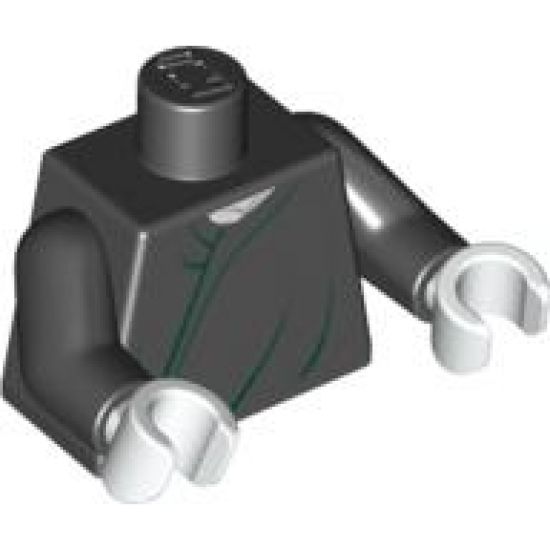 Torso Harry Potter Voldemort with Dark Green Robe Lines Pattern / Black Arms / White Hands