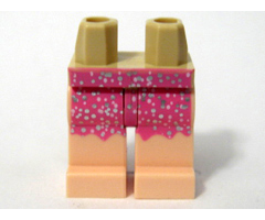 Hips and Light Nougat Legs with Dark Pink Skirt with Silver Flecks Pattern