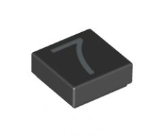 Tile 1 x 1 with Silver Number 7 Pattern