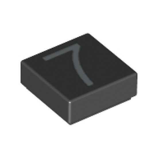 Tile 1 x 1 with Silver Number 7 Pattern