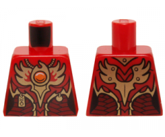 Torso Vest with Dark Red and Gold Armor with Pendants, Scales and Fire Chi Emblem Pattern