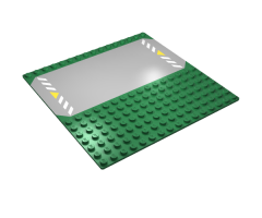 Baseplate, Road 16 x 16 with Driveway and Yellow Triangle Pattern