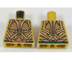 Torso Atlantean Armor Elaborate with Metallic Gold Plates and Dark Green Belt Pattern