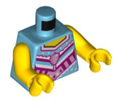 Torso Female Yellow Neck, Bright Pink Cotton Candy, White and Magenta Decoration Pattern / Yellow Arms / Yellow Hands
