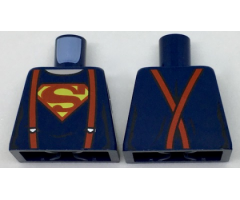Torso Shirt with Muscles, Suspenders and Red and Yellow Superman 'S' Logo Pattern