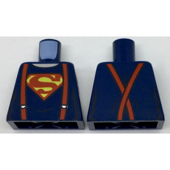 Torso Shirt with Muscles, Suspenders and Red and Yellow Superman 'S' Logo Pattern
