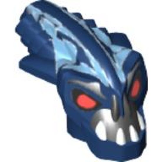 Minifigure, Head, Modified Bionicle Barraki Takadox Pattern