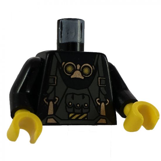 Torso Rock Raiders Overalls and Goggles Pattern (Axel) / Black Arms / Yellow Hands