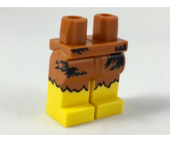 Hips and Yellow Legs with Black and Dark Orange Animal Skin Loincloth Pattern