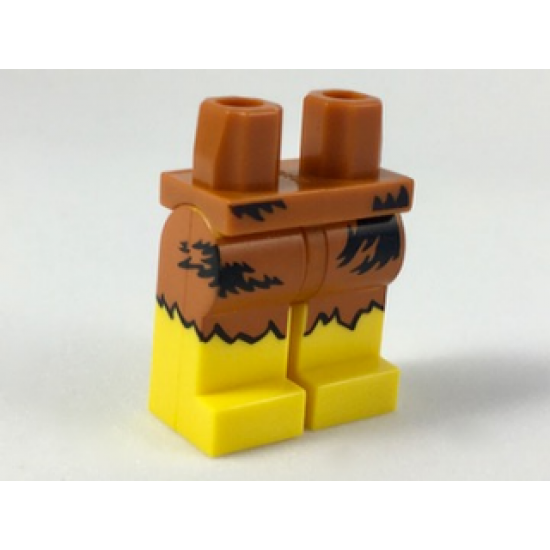 Hips and Yellow Legs with Black and Dark Orange Animal Skin Loincloth Pattern