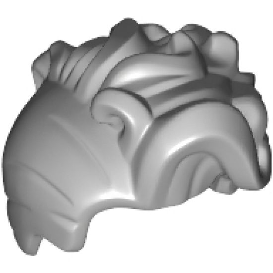 Minifigure, Hair Female with High Bangs, Large Wavy Curls and Small Bun