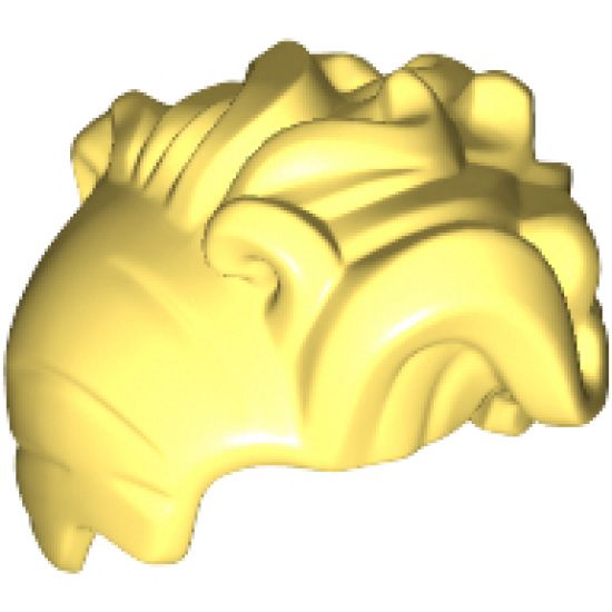 Minifigure, Hair Female with High Bangs, Large Wavy Curls and Small Bun