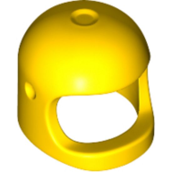 Minifigure, Headgear Helmet Space / Town with Thick Chin Strap - with Visor Dimples (Reissue with Top Dimple)