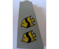 Slope 75 2 x 1 x 3 with Two Fish Pattern (Stickers) - Set 1782