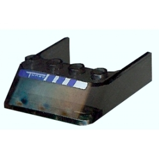 Windscreen 4 x 4 x 1 with Blue Turbo Pattern (Sticker) - Set 8135