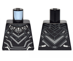 Torso Body Armor with Gray and Silver Crossing Lines and White Teeth Necklace Pattern