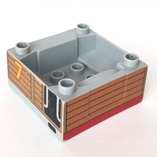Duplo, Train Cab / Tender Base with Bottom Tube and Thomas & Friends Toby #7 Pattern
